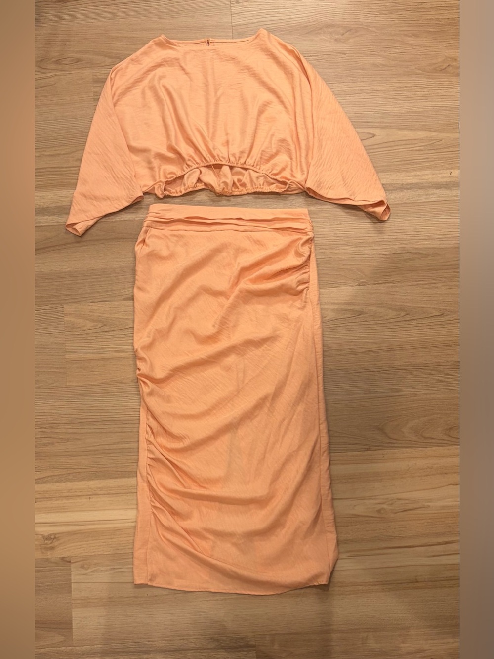 Peach Pencil Skirt and Shirt Set From Amazon